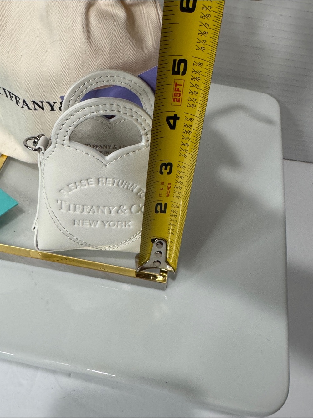 Tiffany & Co. White Leather Nano 'Please Return To' Heart Bag --RARE-NWT - Picture 6 of 6
